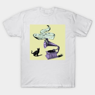 The Cat and the Song (light green) T-Shirt